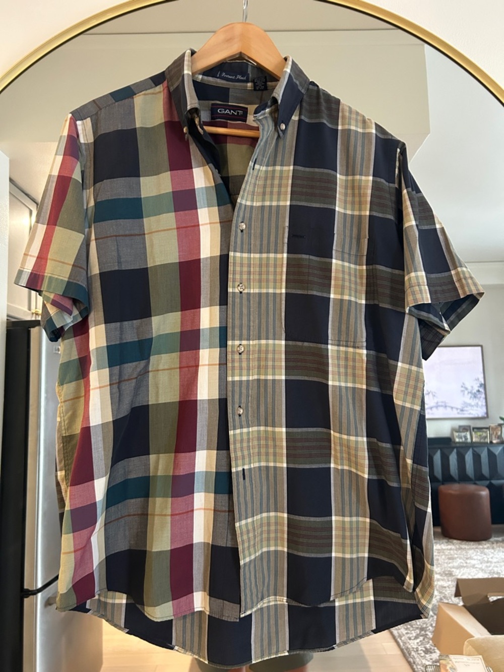 Gant Men’s Short-Sleeve Plaid Button-Down Shirt - Navy, Olive, Burgundy, Cream